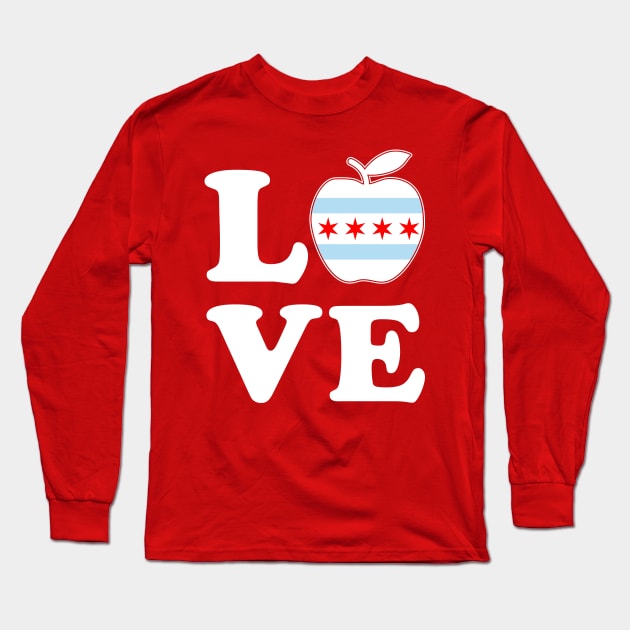 Chicago Teachers Love Red For Ed Fund Our Future Long Sleeve T-Shirt by E